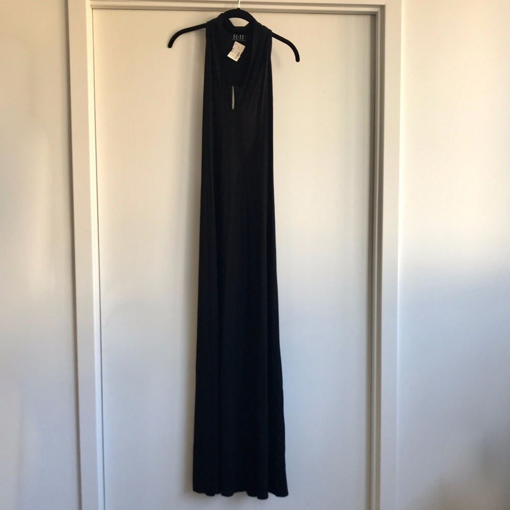 Haute Hippie Black Maxi Dress with Croc NWT