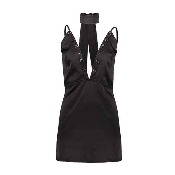 'Zahra' Lace Up Choker Dress - Picture 6 of 7