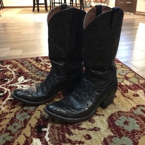 Alligator skin boots