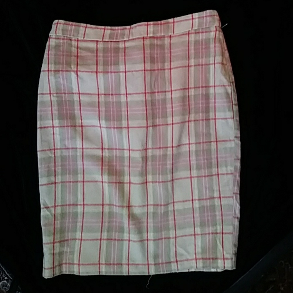 Necessary Objects plaid pencil skirt- sz L