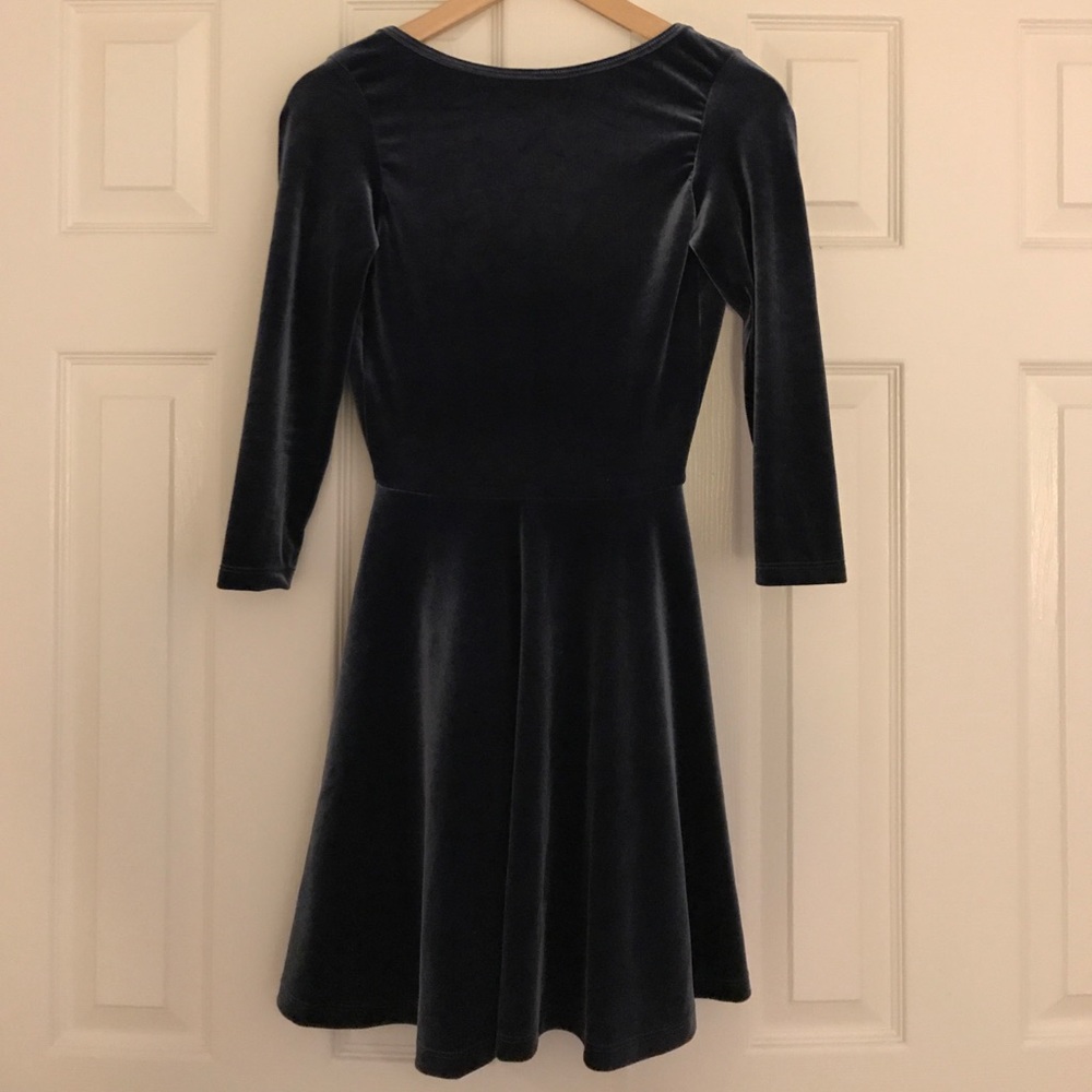 American Apparel Silver Velvet Skater Dress