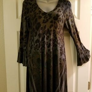 TFTS Asemetrical Dress Leopard and Peacock print