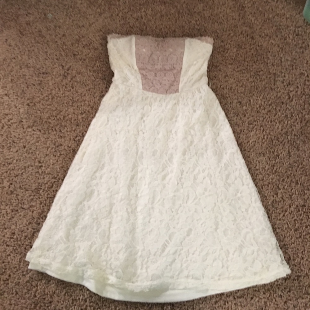 White and tan dress