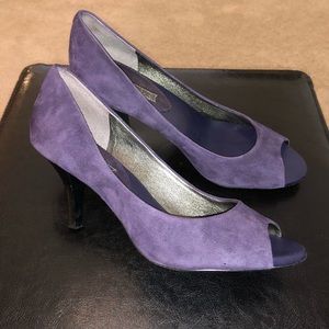 Banana Republic Peep Toe Purple Suede Pumps