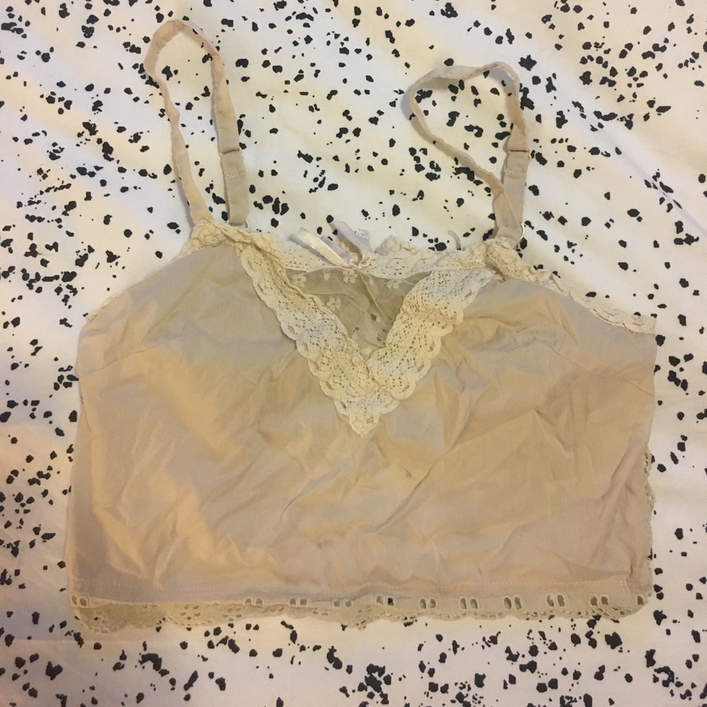 Urban outfitters Lace button up crop top