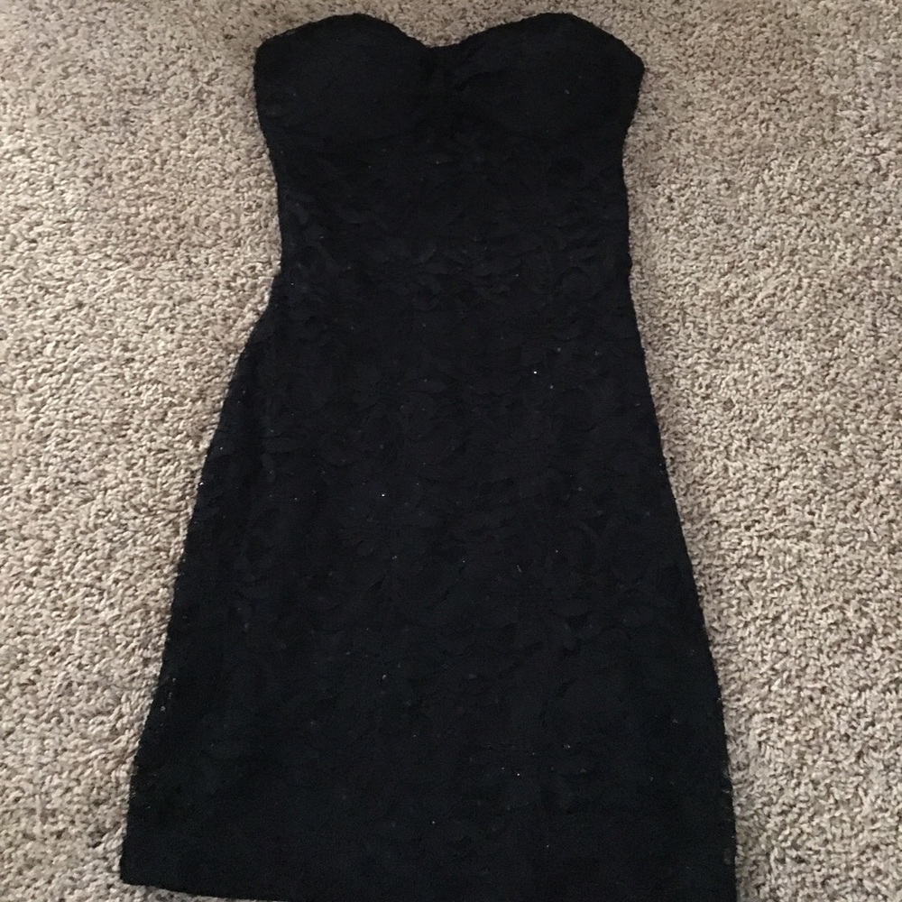 Black strapless dress