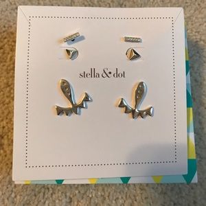 Stella & Dot Pave Triangle Ear Jackets