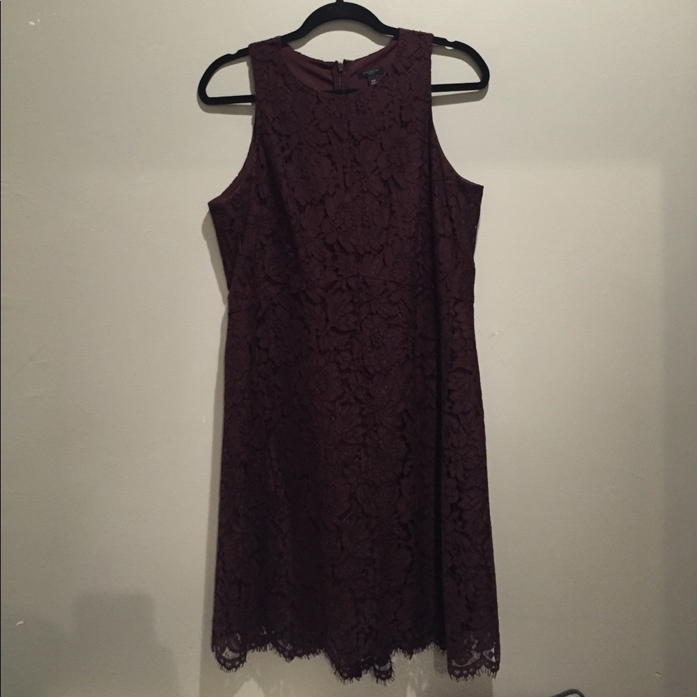 Ann Taylor Burgundy Lace Dress