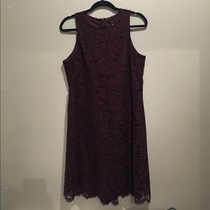 Ann Taylor Burgundy Lace Dress