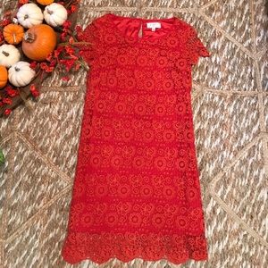 🌼ANTHROPOLOGY ORANGE LACE DRESS🌼