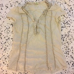 Urban outfitters Cream ruffled blouse