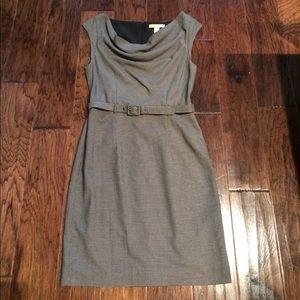 Banana Republic black houndstooth sheath dress