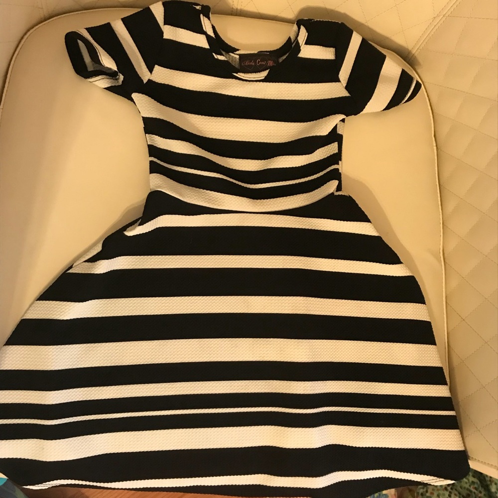 Black and white striped dress