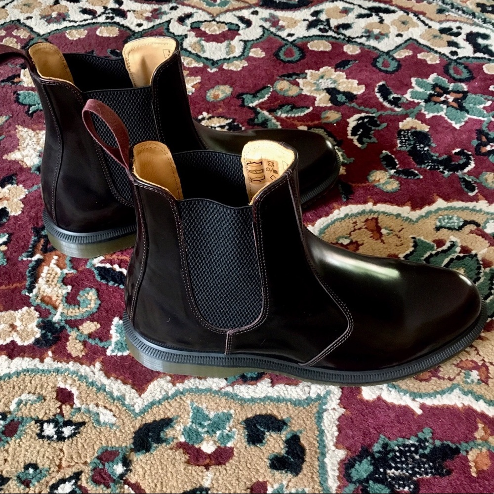 Doc Martens Flora Chelsea Boot PATENT BURGUNDY