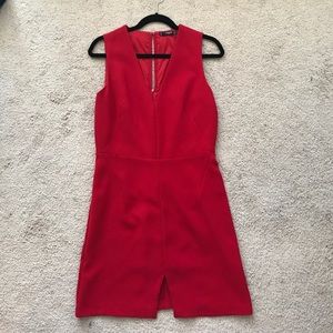 Red sleeveless dress