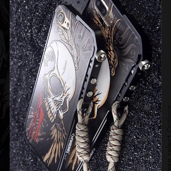 iPhone 7 Plus Unique & Trendy Metal 3D Skull Case - Picture 4 of 8