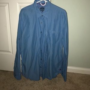 Men’s express blue casual crinkly button down