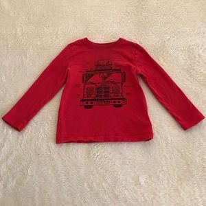 Old Navy Fire Truck Long Sleeve T