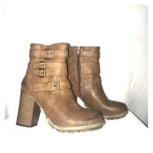 Seven dials brown ankle booties