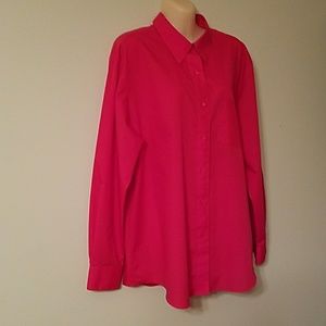 Foxcroft Button Down - Dark Pink