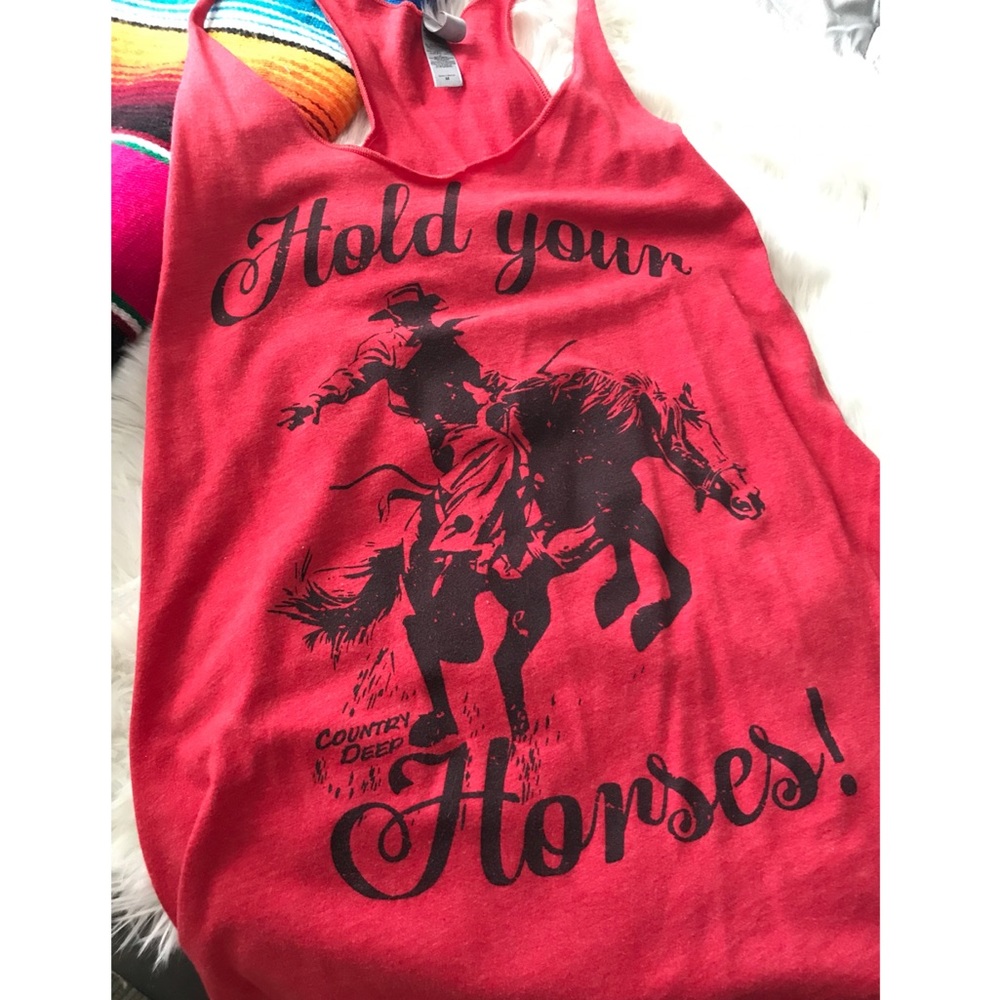 Red Tank Top. Western. Rodeo.