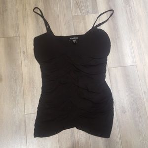 BEBE built in bra spaghetti strap rouched top