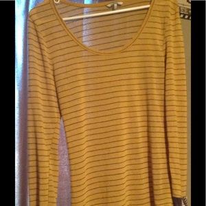 BKE Light sweater, crochet cuff, Sz L