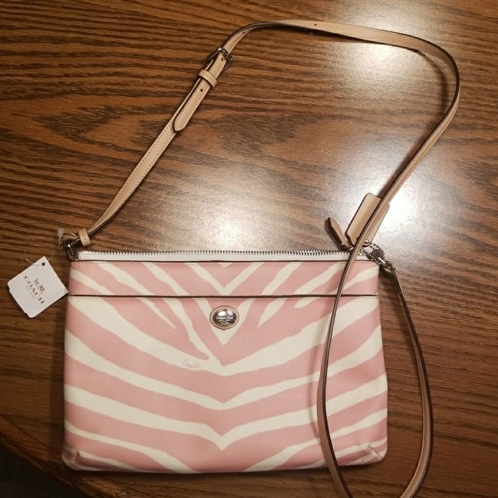 NWT Coach Peyton Pink Zebra Bag