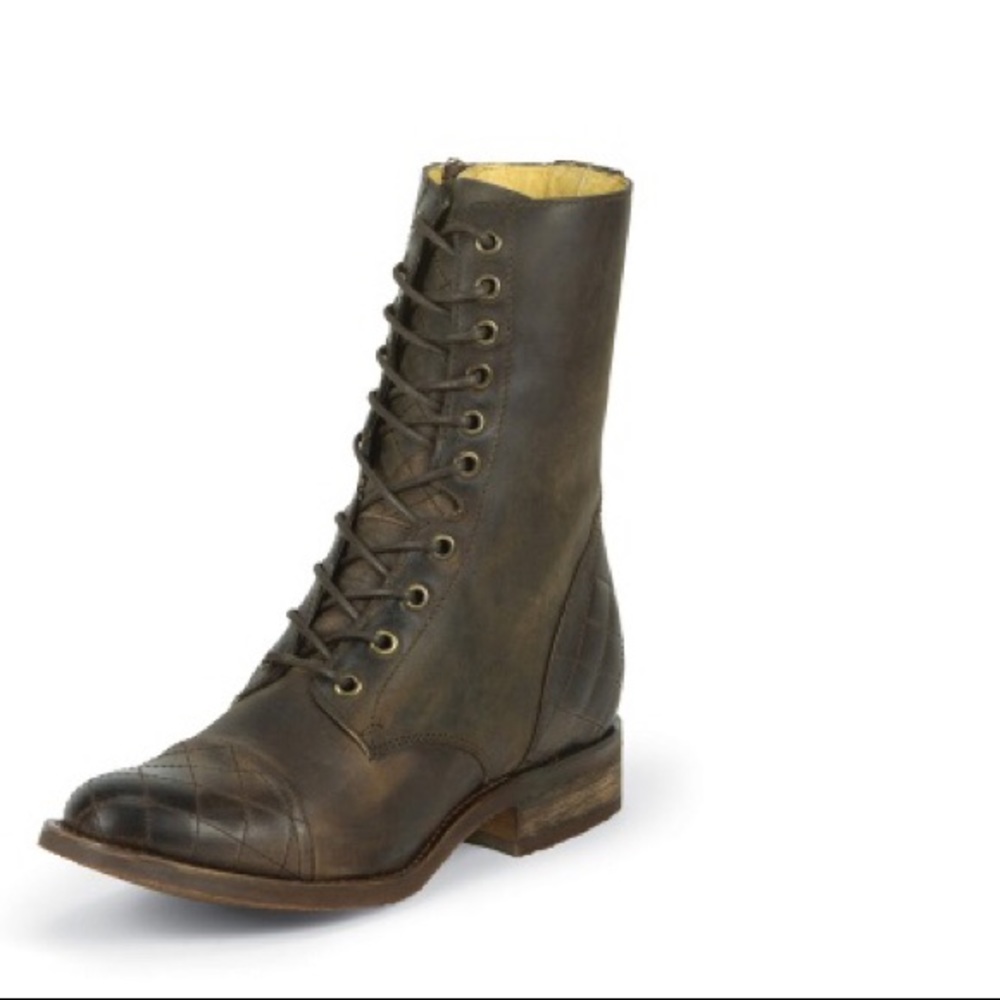 NWT! Justin Boots Lace Up! Boho Chic!