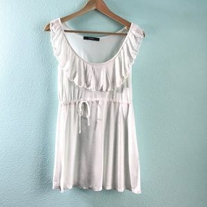 White Beach Coverup with Ruffles