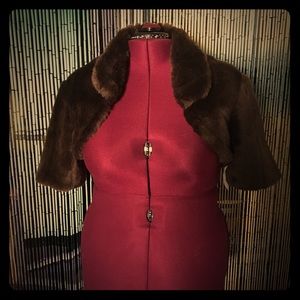 Brown faux fur bolero XL from Tulip Bridal