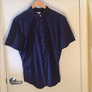 Navy button up L