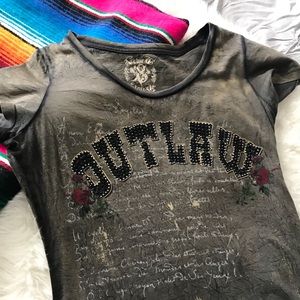 Outlaw. Western. Bling. Tee shirt.