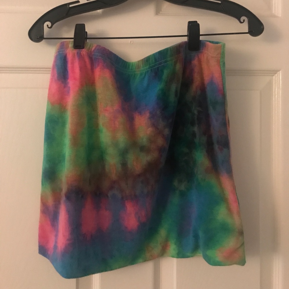 Tie dye mini skirt