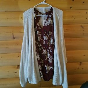 White waffle knit cargian