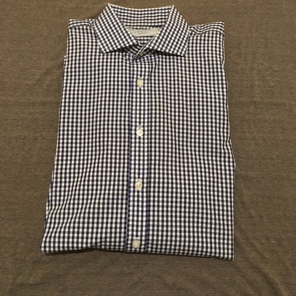 CHARLES TYRWHITT Blue Gingham French Cuff