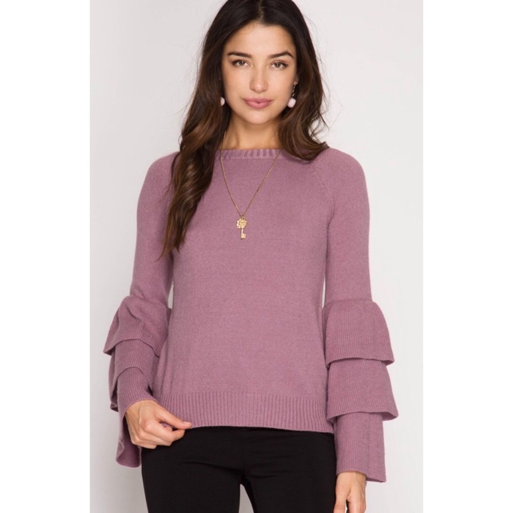 Triple Ruffle Sweater