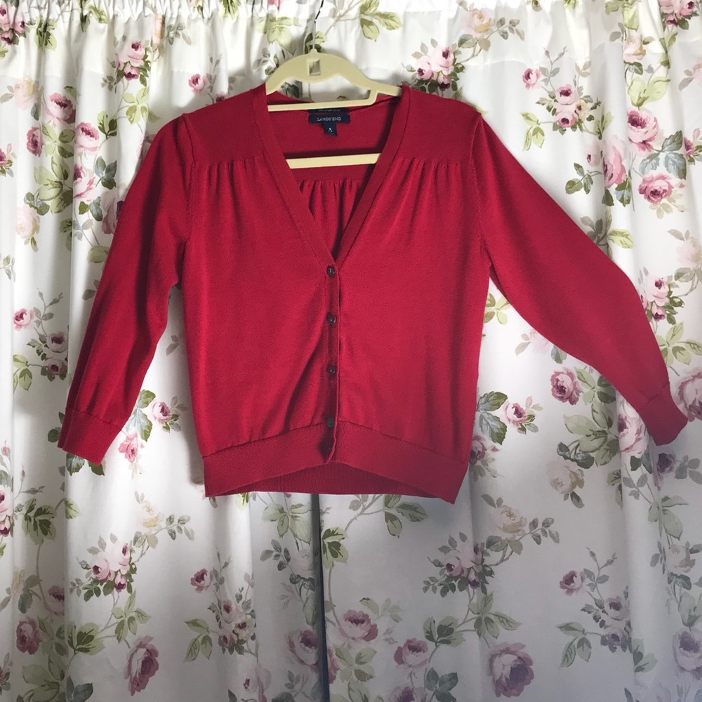 Women's 3/4 Sleeve Supima Dress Cardigan Sweater.