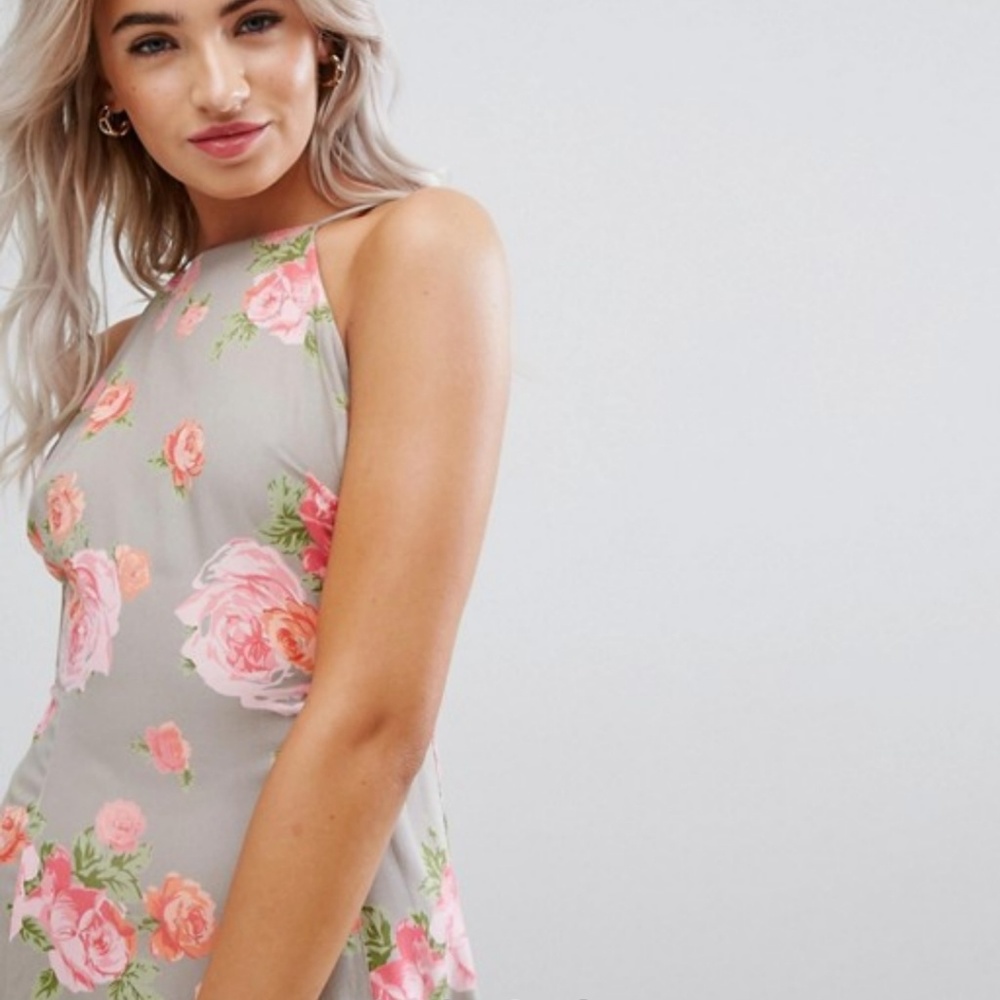 Asos Open Back Floral Maxi Dress