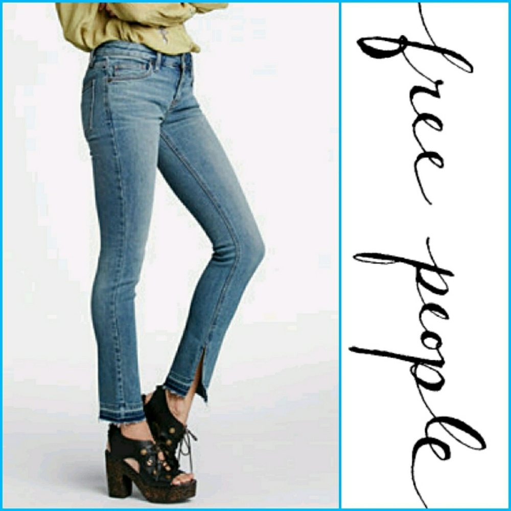 💙 FREE PEOPLE KENTUCKY BLUE SKINNY JEANS
