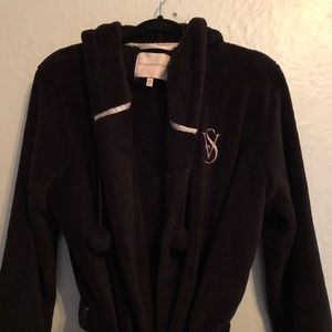 Victoria’s Secret Cozy Hooded Long Robe Brown/pink