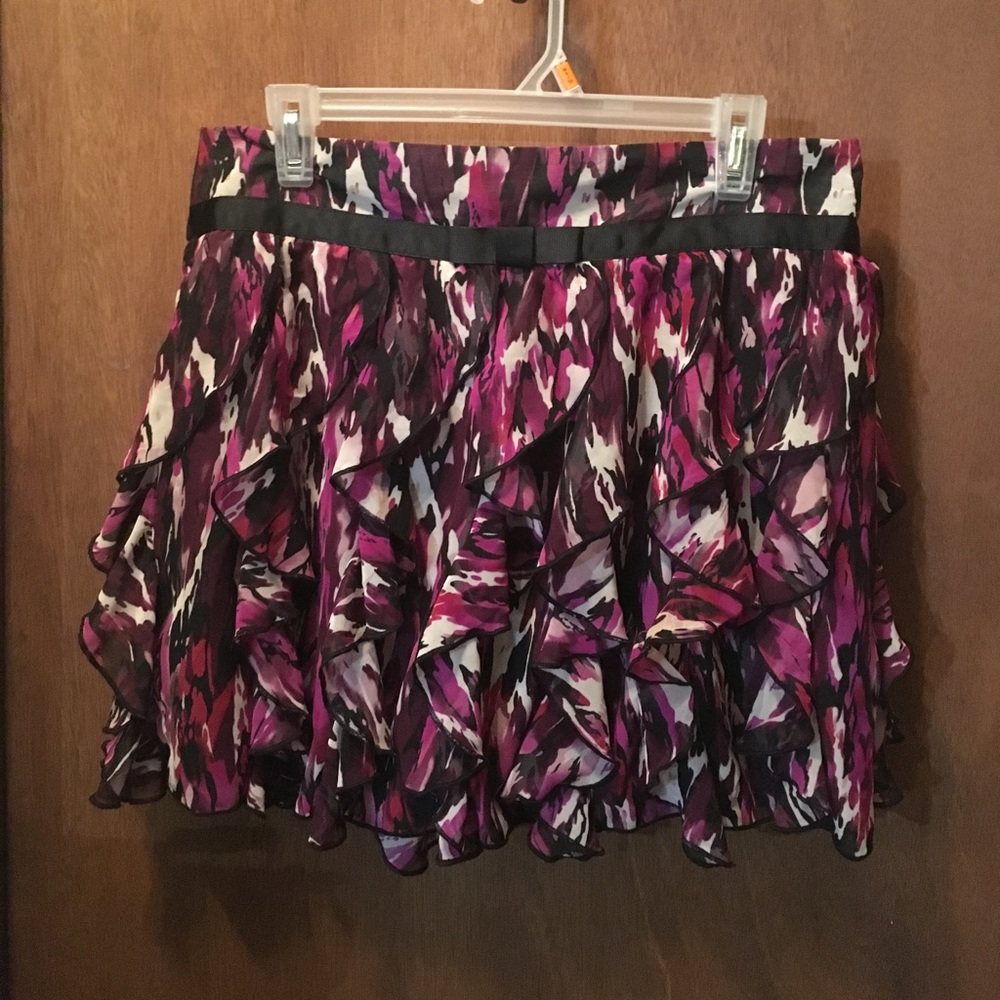 Wet Seal frilly purple elastic skirt