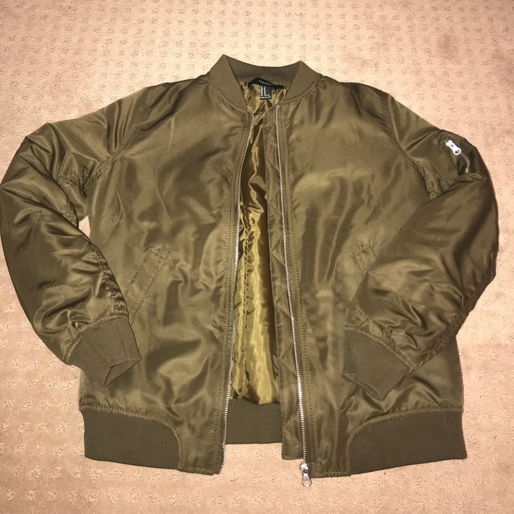 Olive Green Bomber Jacket