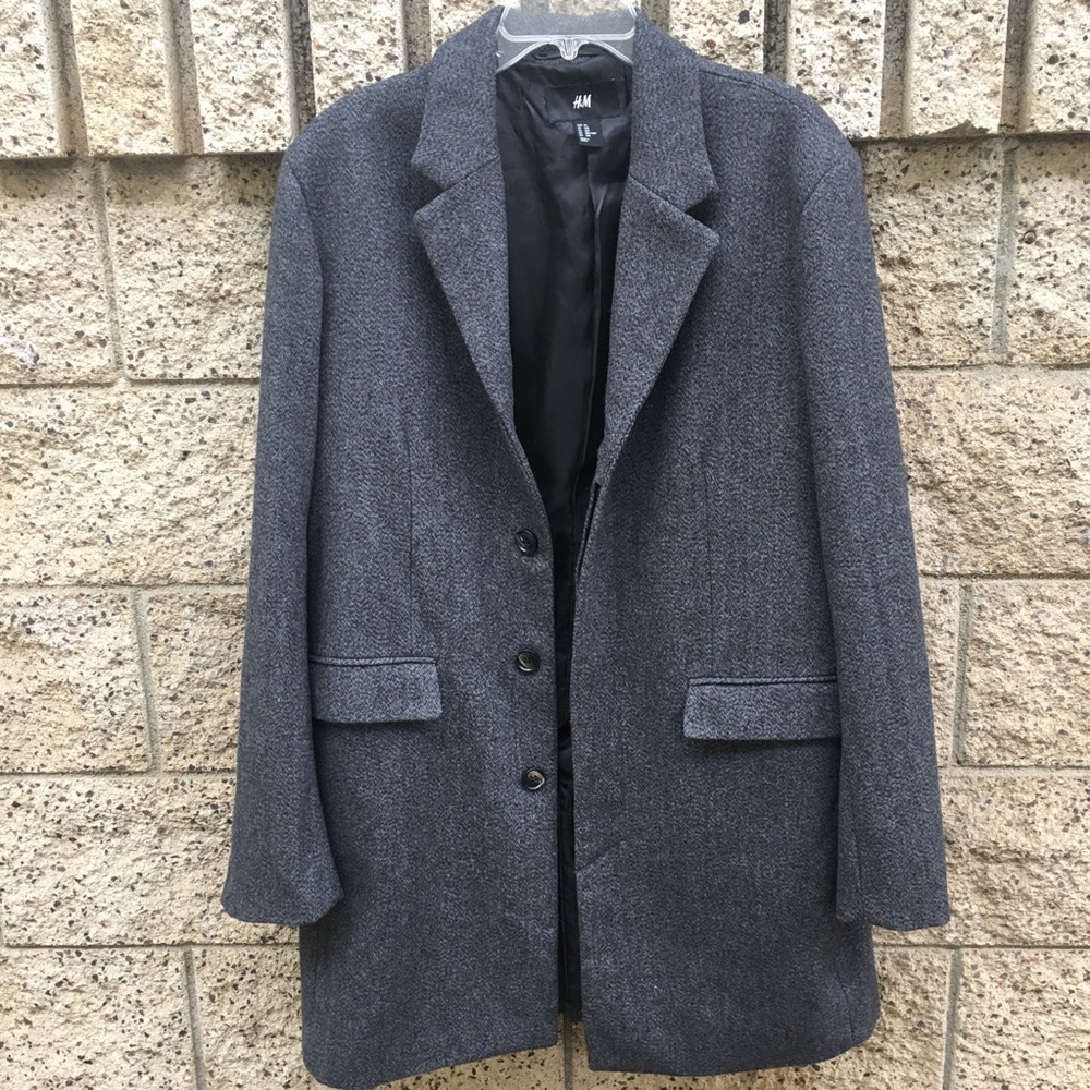 H&M long grey coat men - Picture 1 of 4