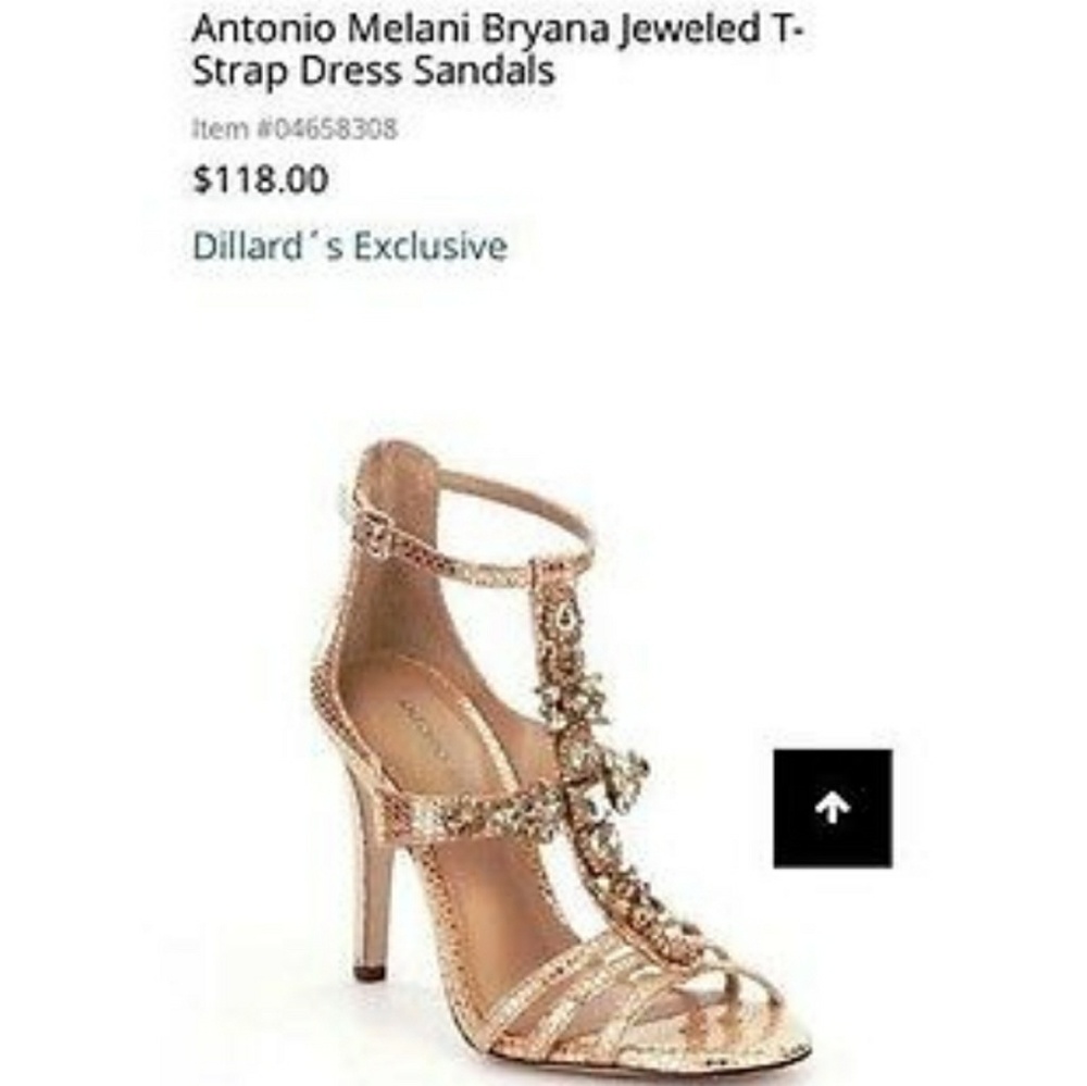Gold Antonio Melani Jewel T-Strap Heel