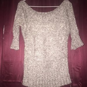 Sweater grayish  American Flag off the shoulder