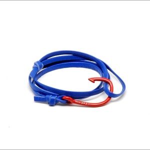 Miansai Blue Leather Hook Bracelet