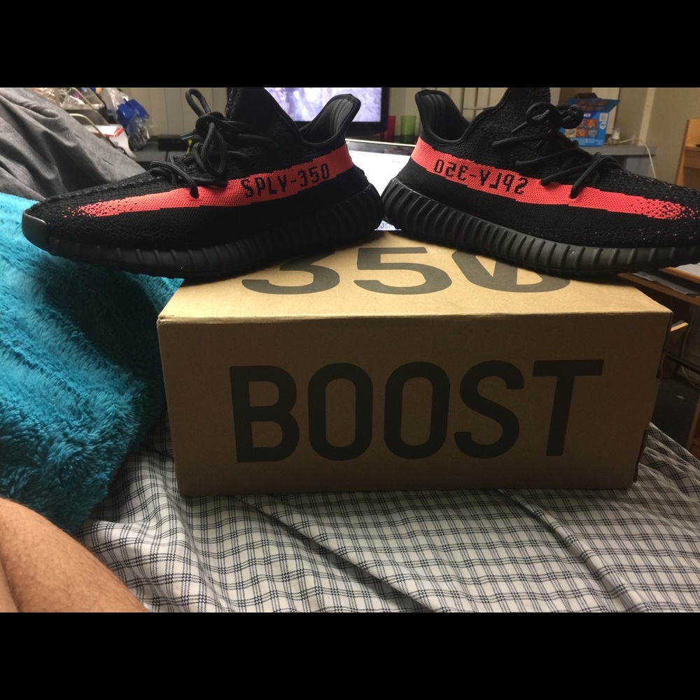 Yeezys size 12 Red Stripe