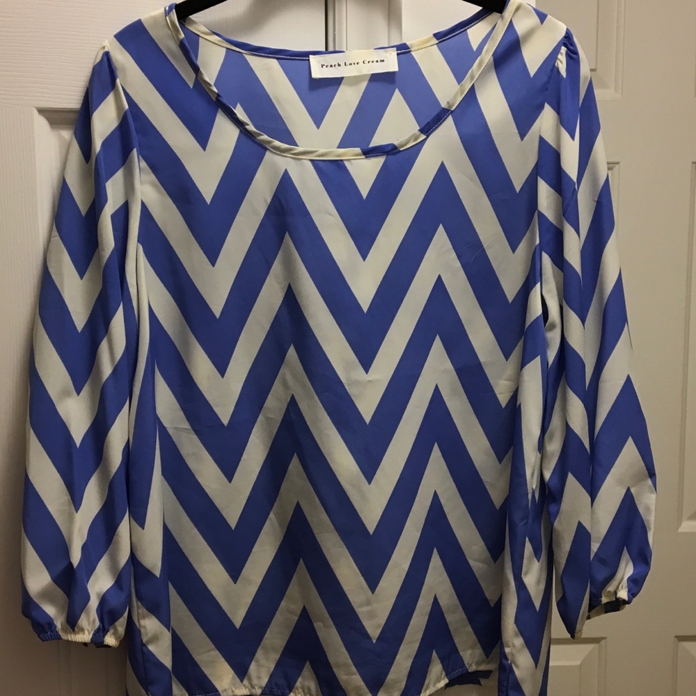 Periwinkle & White Chevron too