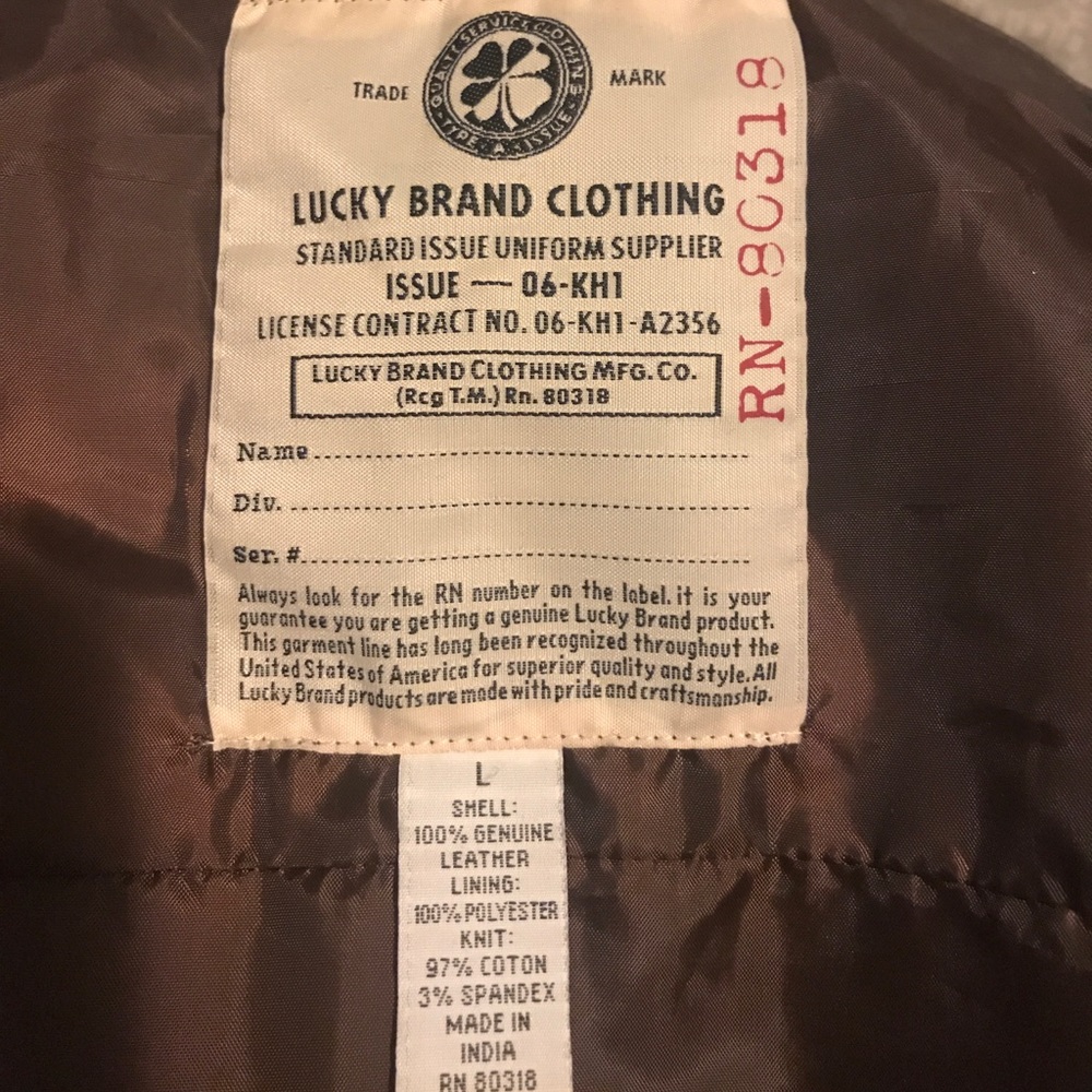 Lucky Brand genuine leather bomber jacket - Picture 2 of 5